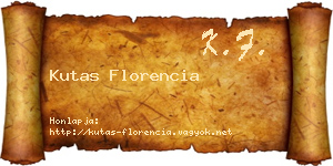 Kutas Florencia névjegykártya